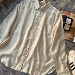 Women’s Luxurious Sheer Silk Shirt – Ivory Zest