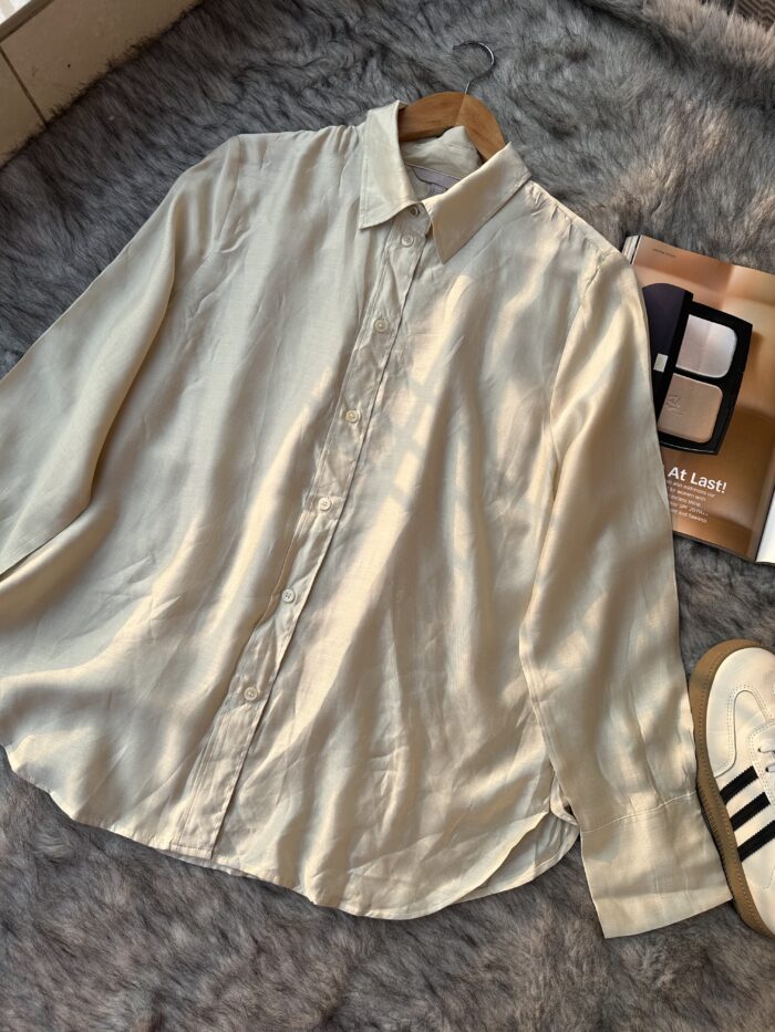 Women’s Luxurious Sheer Silk Shirt – Ivory Zest