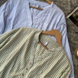 Women’s V-Neck Stripe Cotton Top