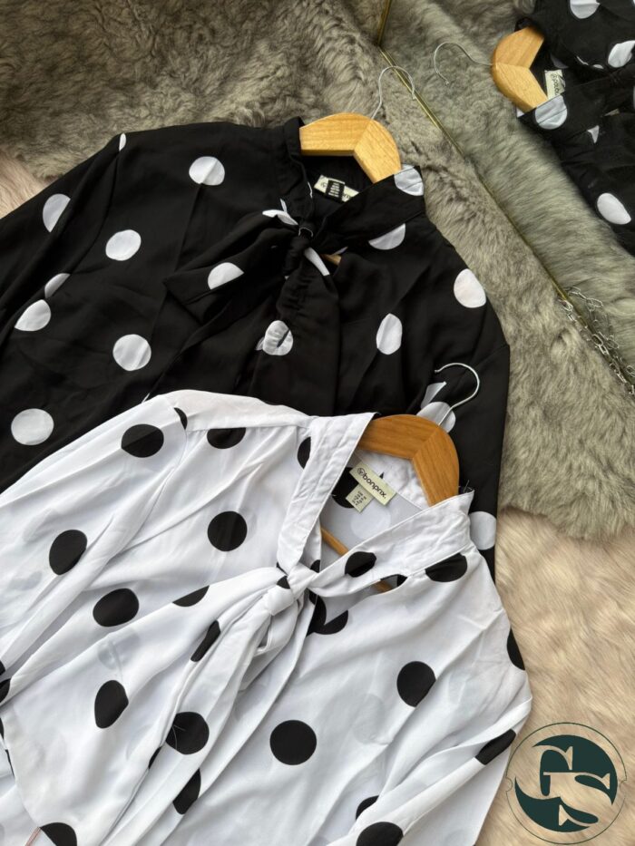 Polka Charm Bow Top