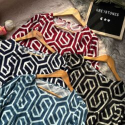 Cotton Top with Bold Geometric Maze Print
