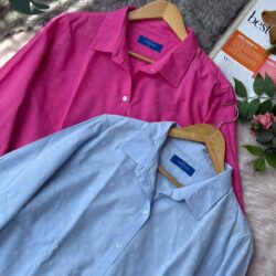 Elegant Cotton Shirt Collection with Subtle Self-Motif Detailing