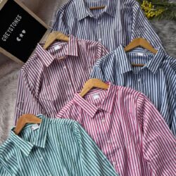 Premium Striped Cheese Cotton Button-Down Shirts for Men & Women